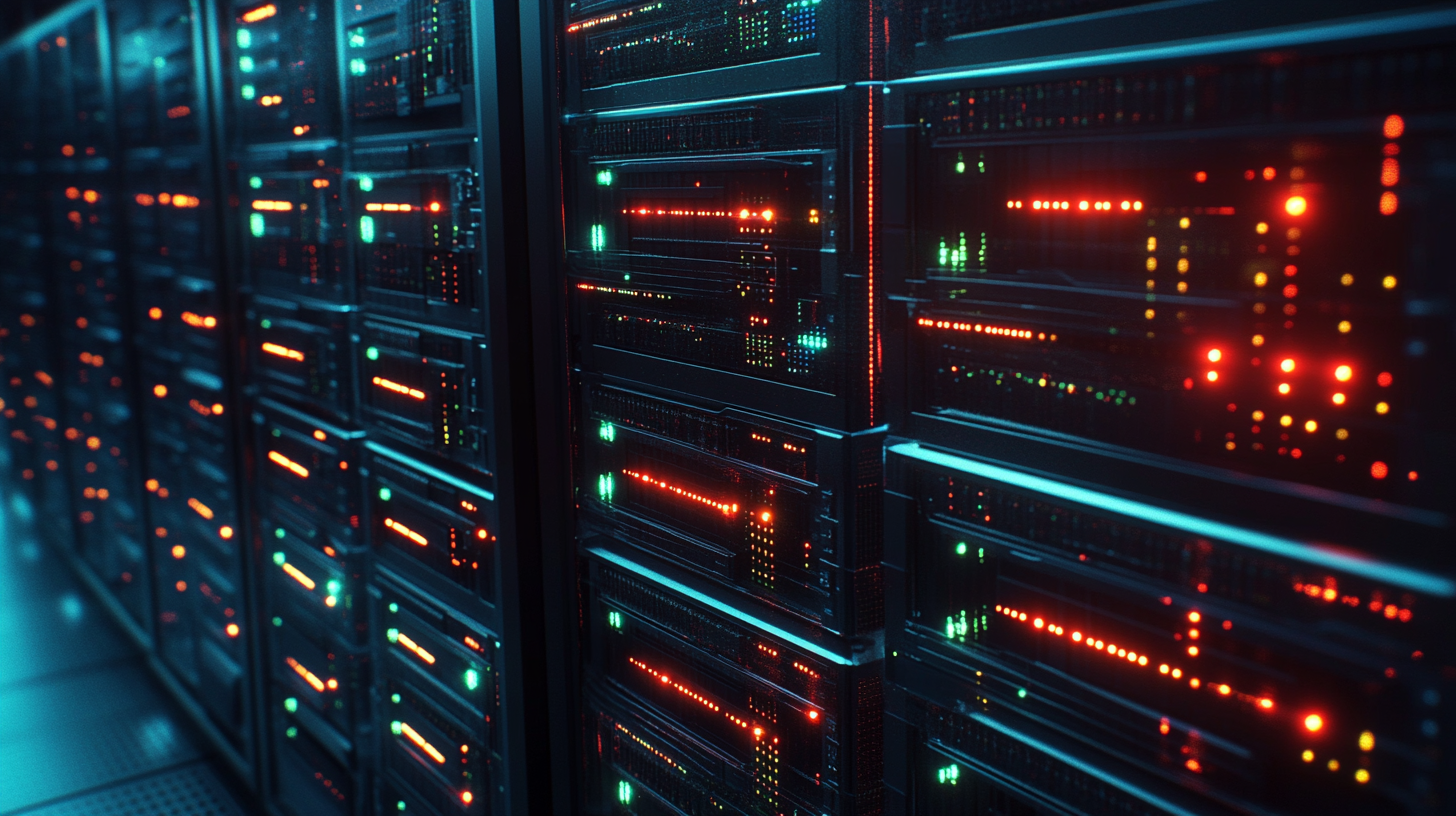 Virtualization - Kreis Technical Services physical server transforming into multiple floating digital VMs, glowing circuit lines connecting them, futuristic grid layout, sci-fi inspired data visualization, clean isometric tech environment
